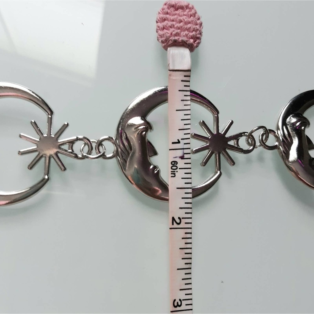Celestial Moon & Sun Silver Tone Chain Belt - Picture 6 of 7